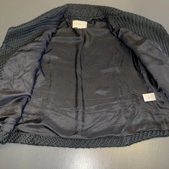 Madison Hill NY Waist Length Blazer Black Sz 12 Acrylic/Wool Blend Cottagecore - Picture 7 of 12